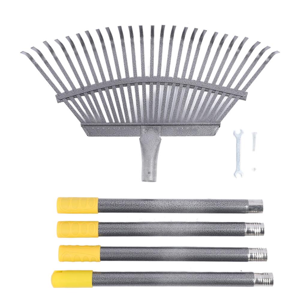 Rastrello da giardino Rastrello largo per foglie per arbusti con 25 denti Rastrello da giardino con manico regolabile per