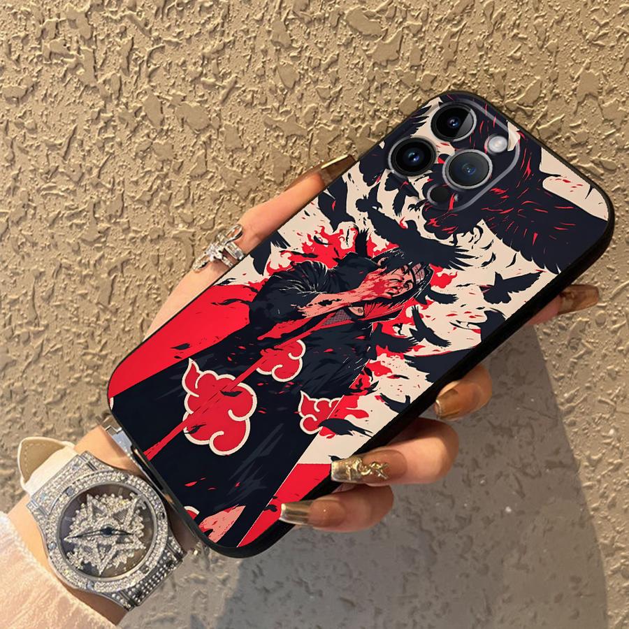 Black Soft Phone Cover Case for iPhone 7 8 17Air 15 16 14 Plus XR 13 12 11 17 Pro Max XS Max Anime N-NARUTOS