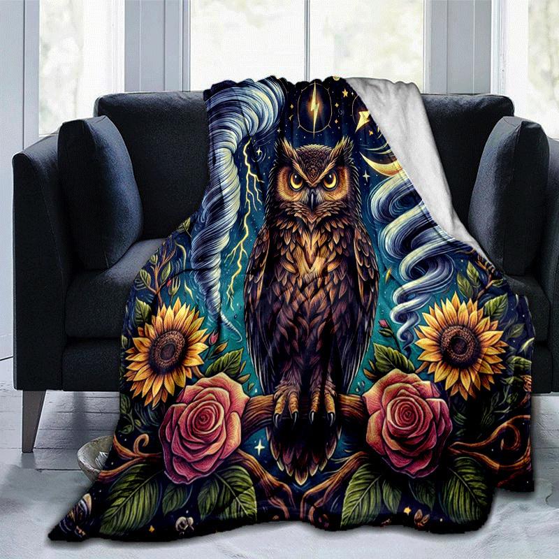 1pc Eagle Printing Lightweight Flannel Blanket, Comfortable and Warm Blanket, for Camping Sofa Bed and Couch Office, in All Seasons