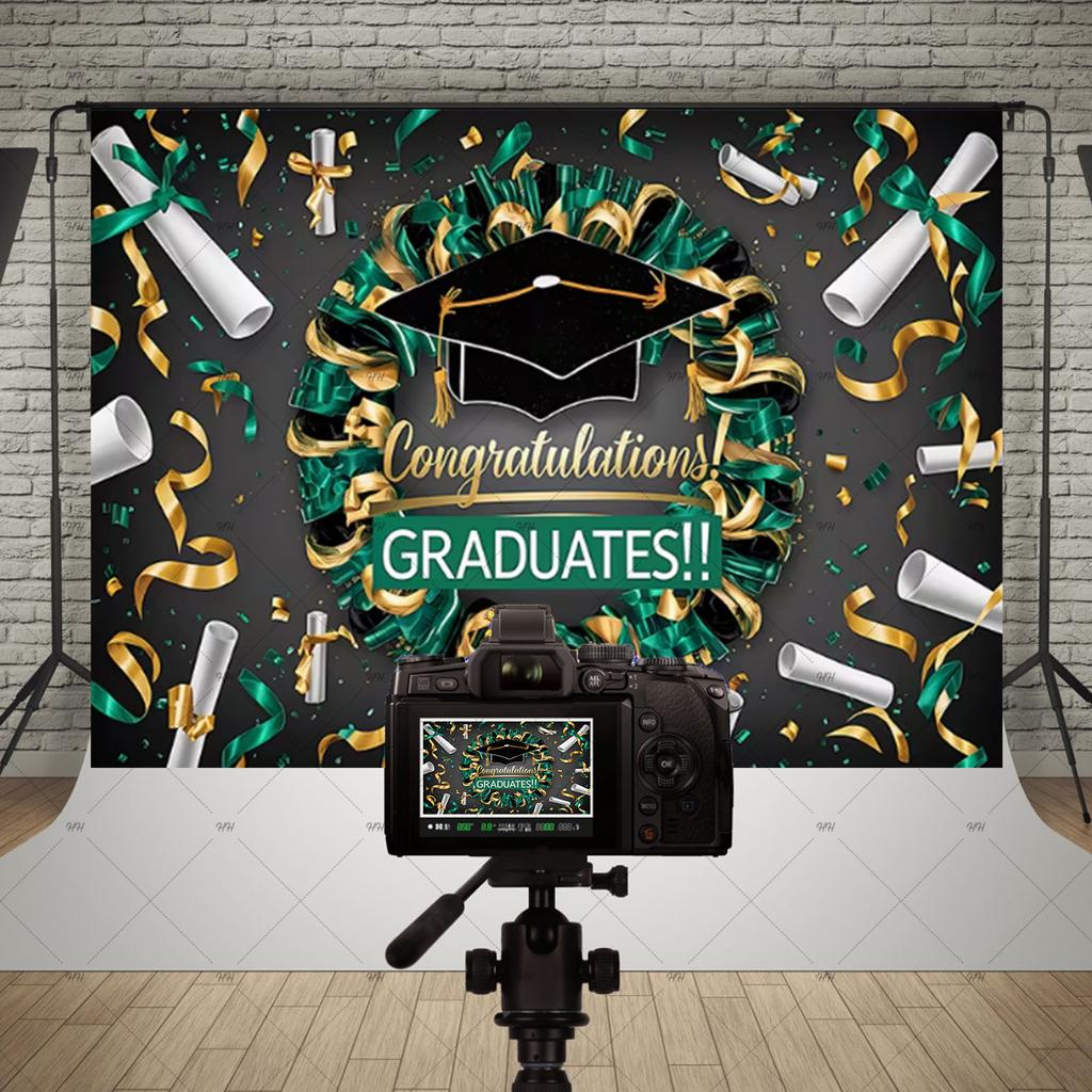 Congratulatory Graduatio Celebration Theme Party Decoration Background Graduates Backdrop Photography Studio Props Student Gifts