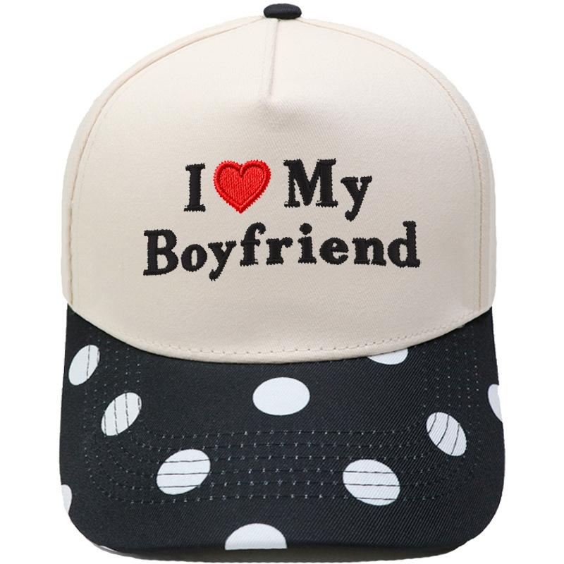 My Boyfriend Love Embroidery Truck Driver Baseball Cap Retro Color Matching Men's and Women's Casual Sun Hat