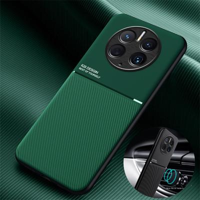 Für Huawei Mate 50 Pro Fall Auto Magnetischer Halter Leder Telefon Fall Für Mate 50 Mate50Pro Weiche Silikon Rahmen Schützen zurück Abdeckung