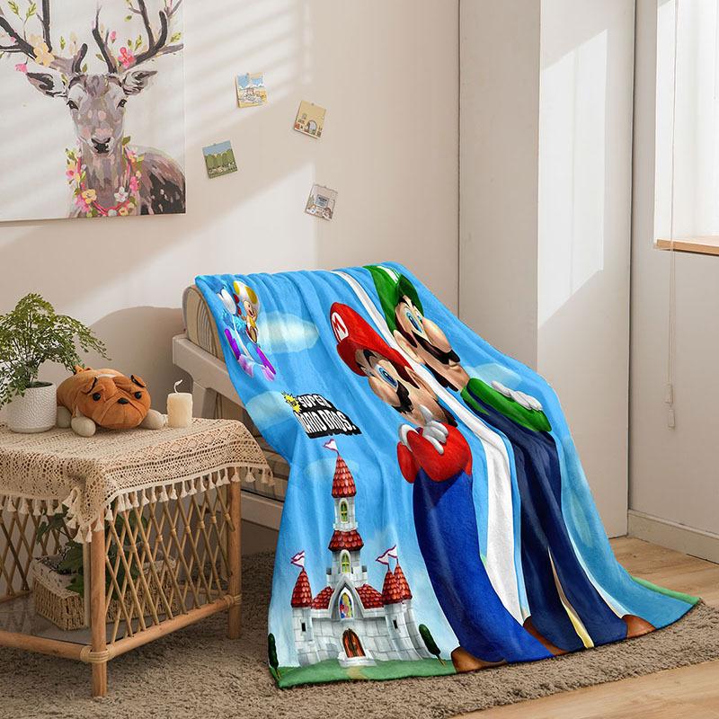 Cartoon Mario Double Sided Flannel 3D Digital Printed Blanket Blanket