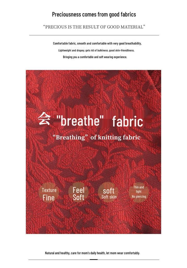 Elegant Red Spring Cardigan Vest for Middle-Aged Women