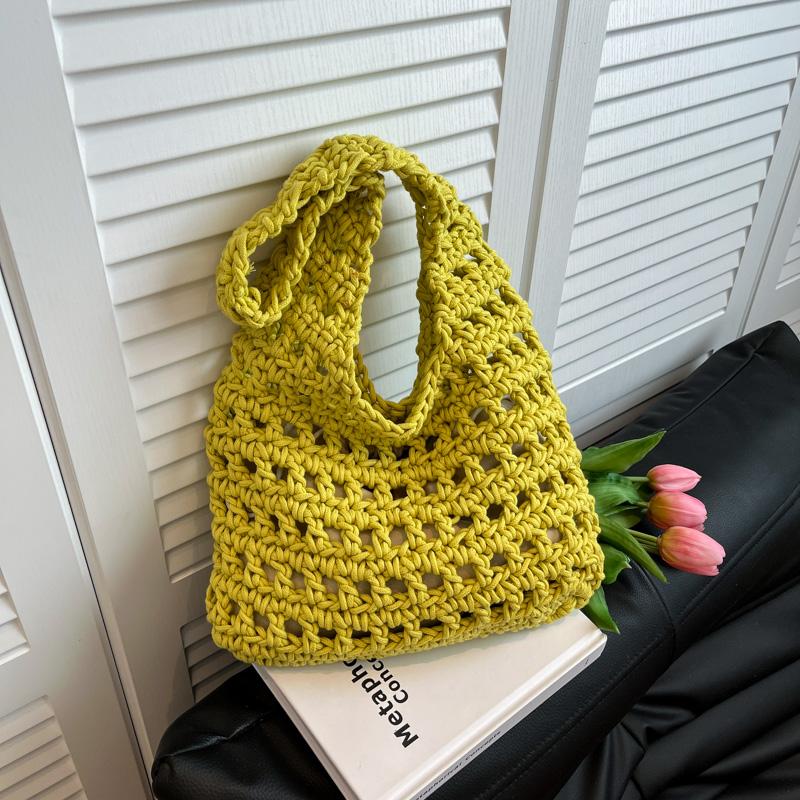 Sacs d'épaule en fil de grande capacité Couleur unie Tressé 2026 Sacs de haute qualité pour femmes Vacances d'été à la plage Sacs à main pour femmes