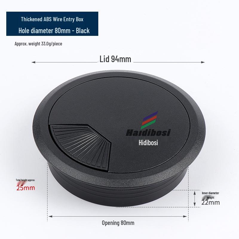 ABS Plastic Round Cable Hole Cover for Desk and Furniture