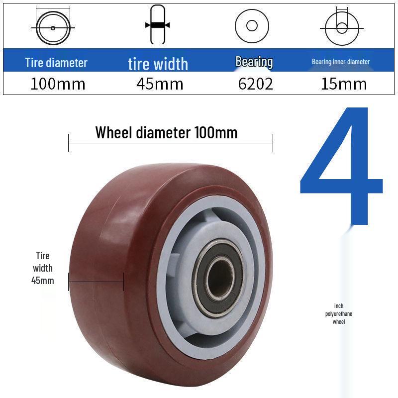 

Heavy Duty Polyurethane Casters with Brakes - 6 , 4 , 5 , 8 for Hand Push Flatbed Trailer