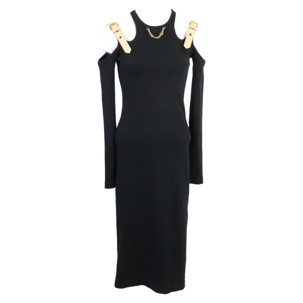 Louis Vuitton [Domestic Regular/24 Stainless Steel] RW241WW GXW FQJD12 Eyelet Tab Dress/ Dress XS blackUsed