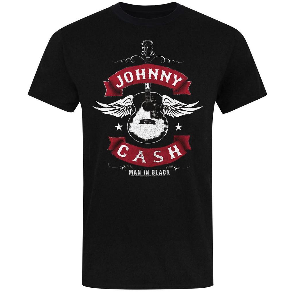 Johnny Cash Tricou unisex adult cu chitara cu aripi negru