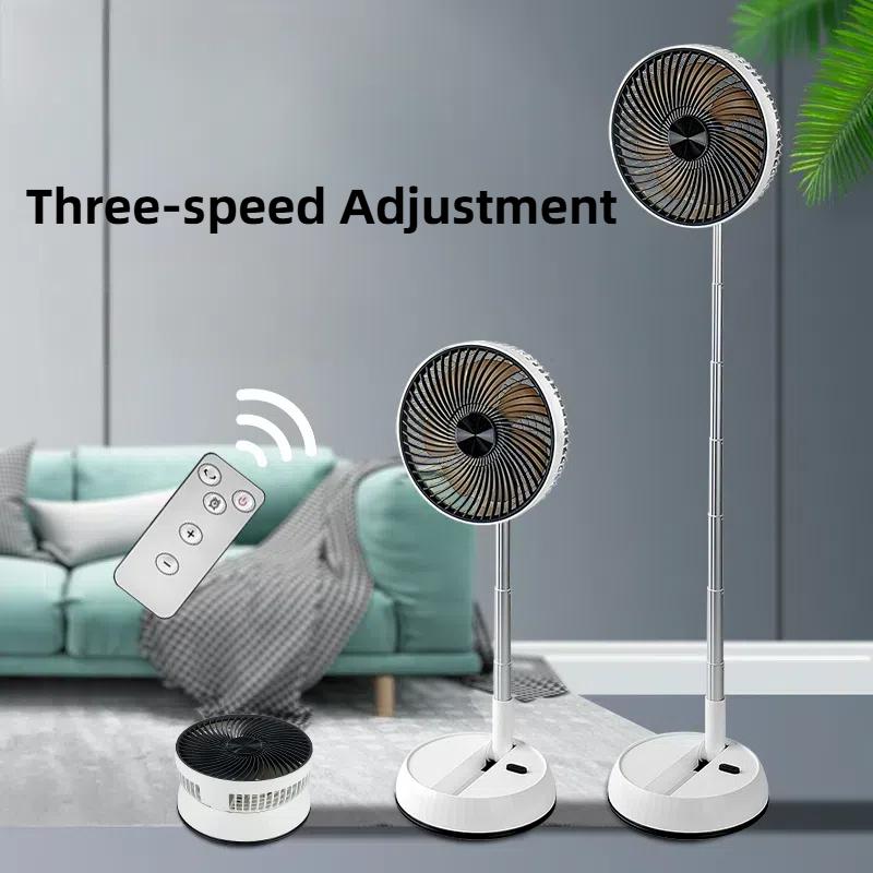 Telescopic Folding Fan Shaking Time Desktop Remote Control Fan Floor Fan Rechargeable Portable 8-inch USB Camping Folding Fan