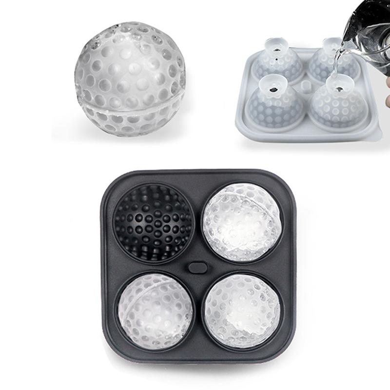 Golf Ice Cube Tray 3D, Ice Ball Cube Mold With Funnel For Cocktails, Bourbon,Brandy, Whiskey Gifts For Men, Silicone Fun Shapes