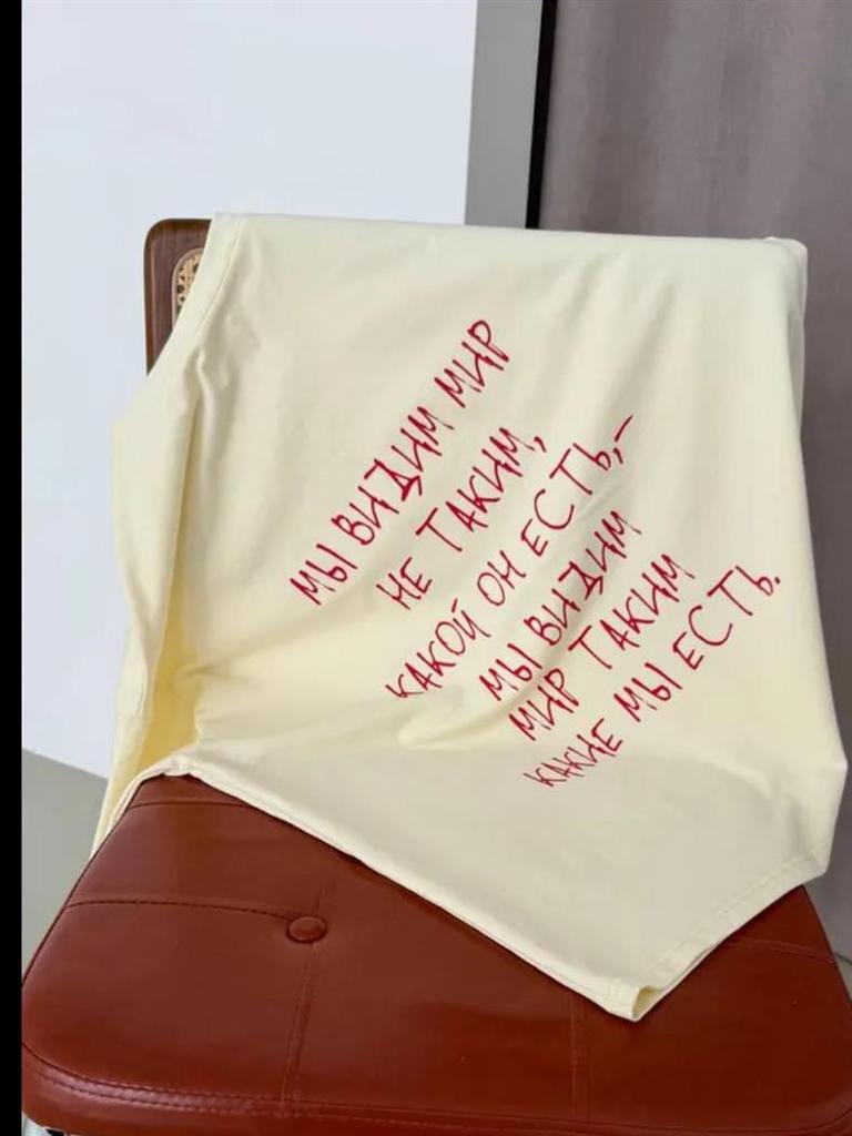 100% Cotton Oversized Casual Letter Print T-Shirt