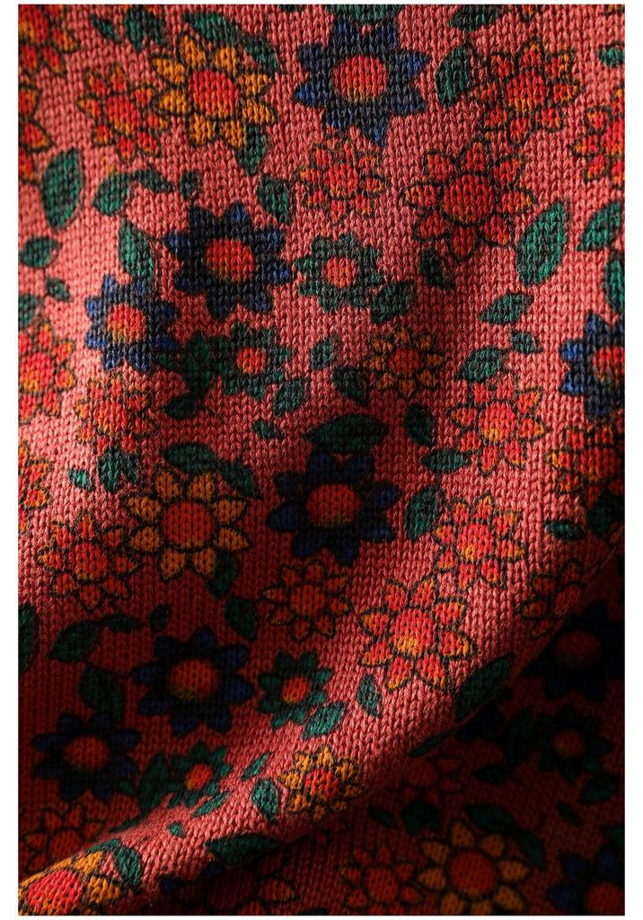 Women's High Neck Floral Print Sweater, Plus Size, Relaxed Fit, Stylish Autumn/Winter 2025 Collection.