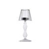 European Style Transparent Glass Desk Lamp Shaped Candlestick with High Foot Striped Candlestick and Creative Home Decoration
