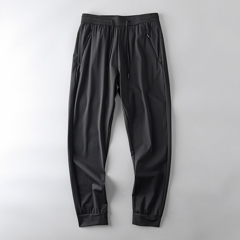 Export Men s Pants Cut Label Summer Thin Ice Silk Leggings Draped Pants Export Original Tail Single Quick-Drying Exercise Casual Pants Black M(45-57.5kg)