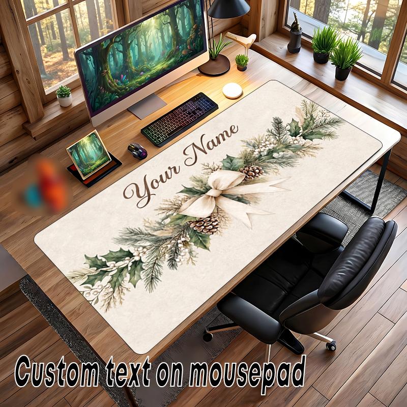 Christmas Custom Name Printed Mouse Pad Non Slip Desk Mat For Office Gaming Home Use Holiday Gift