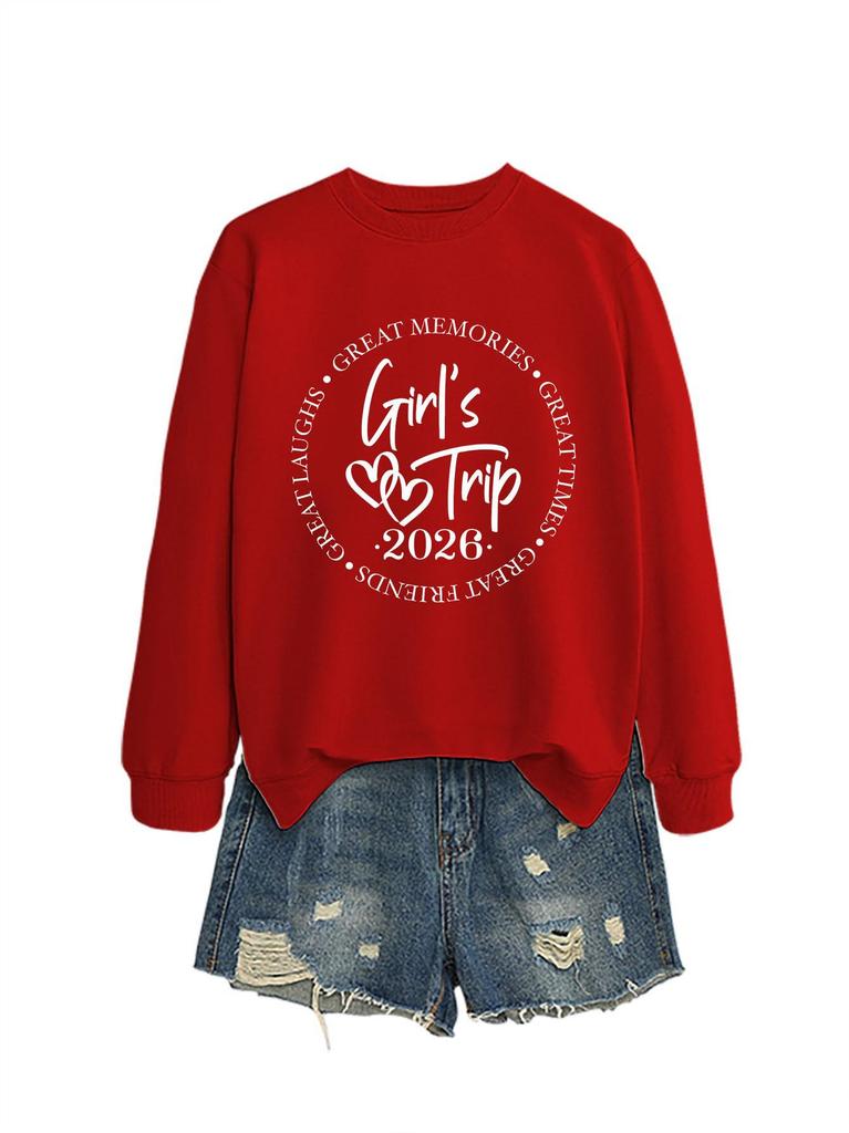 Women's European Autumn/Winter Round Neck Long Sleeve Hoodie