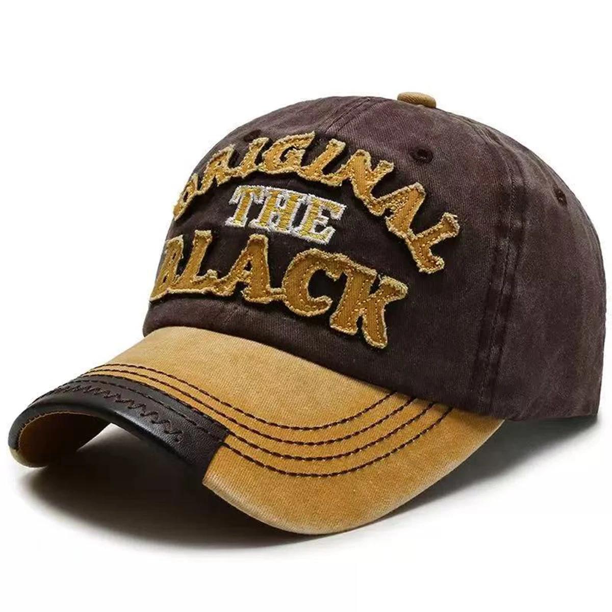 

Unisex The Black Water Wash Embroidery Baseball Caps Spring Autumn Outdoor Adjustable Casual Hats Sunscreen Hat Sports Cap