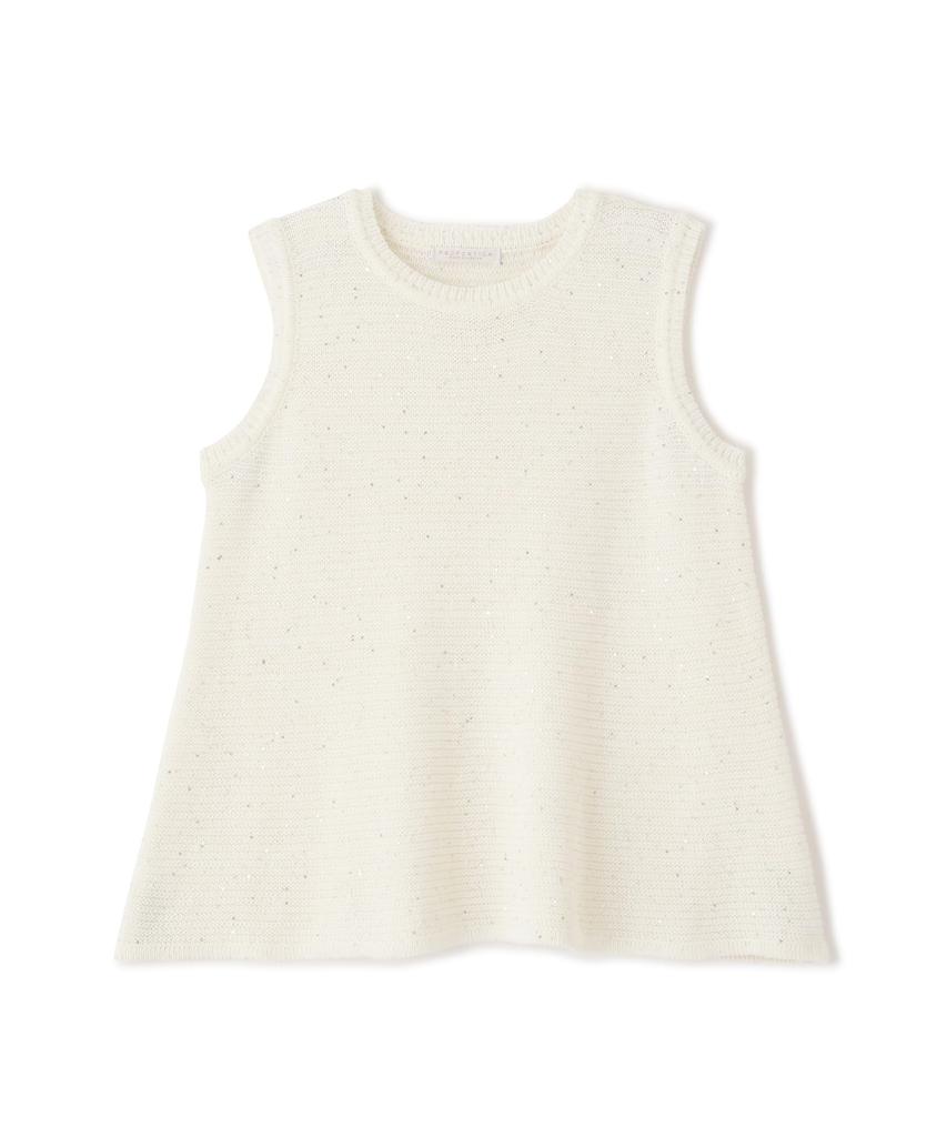 Proportion Body Dressing Sequin Sleeveless Knit White Sweater, Women's,