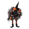 Halloween Wreath With Dried Branches Black Mesh Decorative Floral Ring Door Wall Hanging Party Decoration