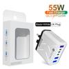 PD 25W 6-Port Fast Charger: 3 USB, 3 PD, 55W QC3.0 EU Standard for Mobile Phones