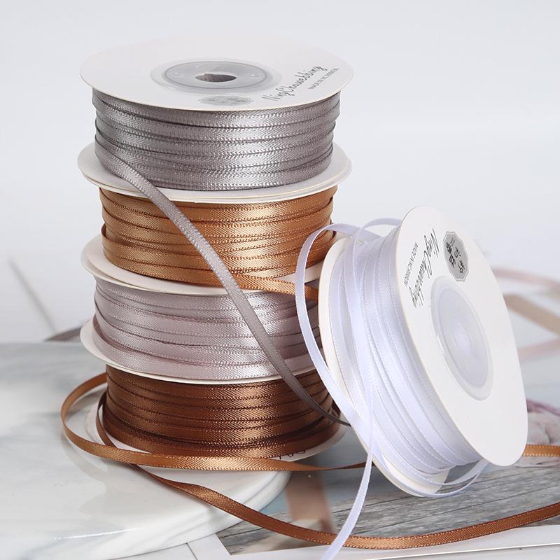 3mm Premium Double-Sided Satin Polyester Ribbon for Wedding Bows and Gift Packaging