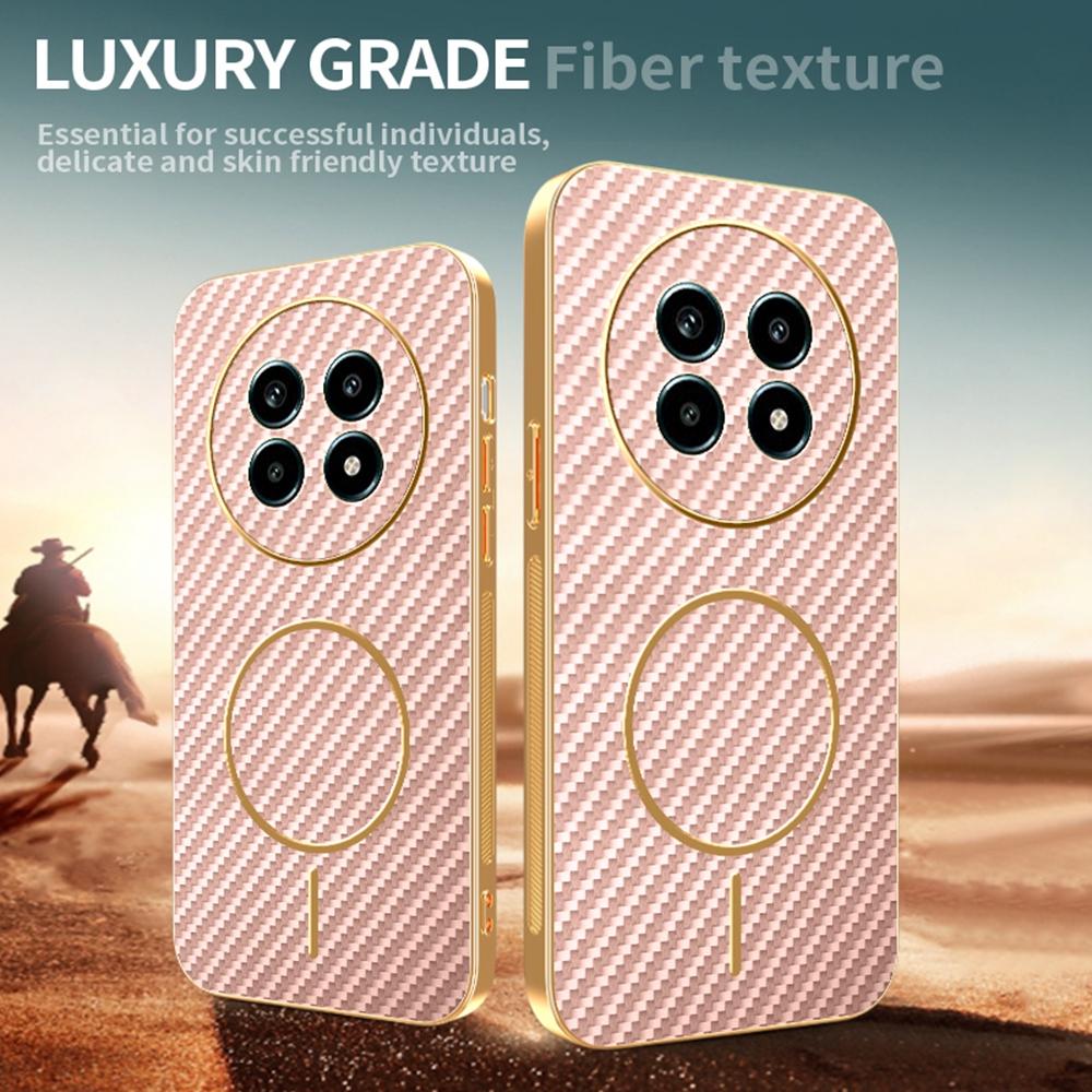 Pour Realme 13 Pro 5G (Global)/13 Pro+ 5G (Global) Coque de Téléphone Texture Fibre de Carbone Électroplaqué TPU Couverture Arrière