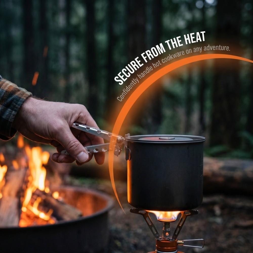 Aluminum Alloy Pot Clamp Portable Pan Grip Handle Durable Pot Gripper  Outdoor Cooking