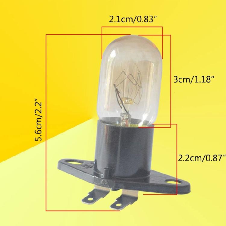 2 Pack Microwave Light Bulb 2A 250V 20W 2Pin Light Bulb Replacement for Oven