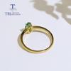 Natural Simple Gemstone Ring Mq 4*8mm Green Agate 18k Gold Over 925 Sterling Silver Fine Jewelry for Girls Daily Wear Nice Gift