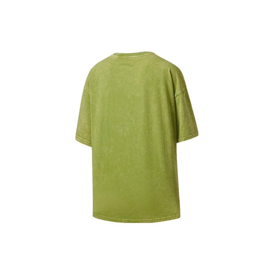 SAUCONY Solid Color Round Neck Loose Short Sleeve T-Shirt Women Tops Avocado-Green SC1230006DY-GE68
