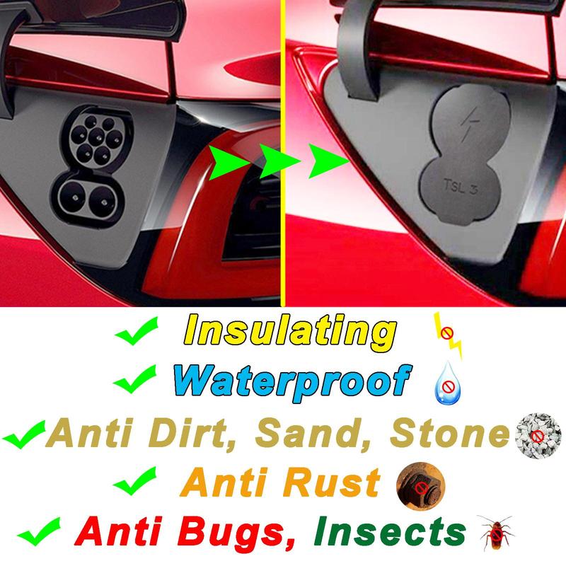 Silicone Charging Port Waterproof Dustproof Protective Cover Cap for Tesla Model 3 Accessories 2017 - 2020 Model Y EU CCS Ver