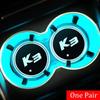 2PCS Car LED Luminous Water Cup Holder Mat for KIA K2 K3 K4 K5 KX3 RIO Sportage Sorento Soul Ceed Cerato Optima Oprius Forte