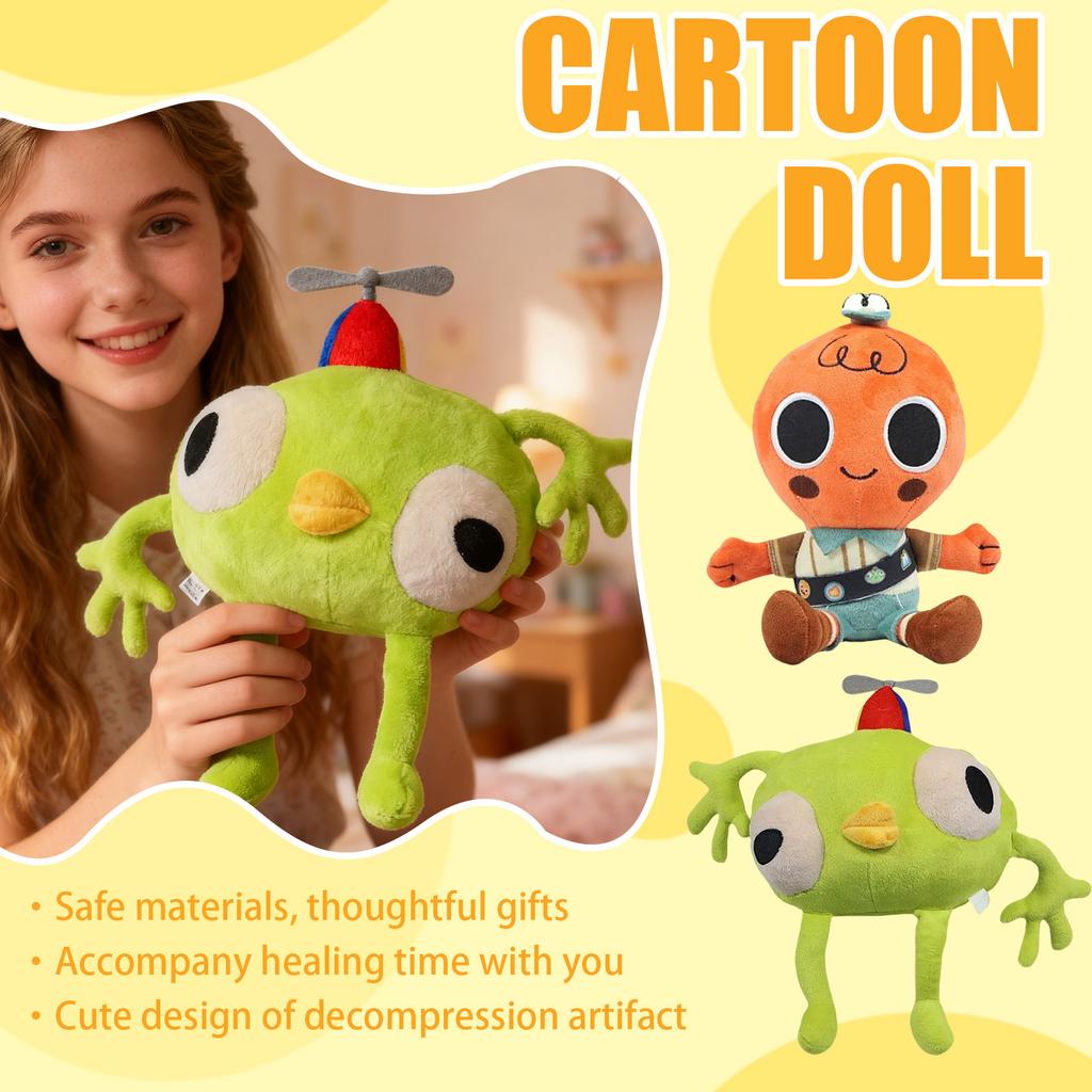 Plysjdukke, leketøysgave, tegneserie, filledukke for barn, gavepute for barn