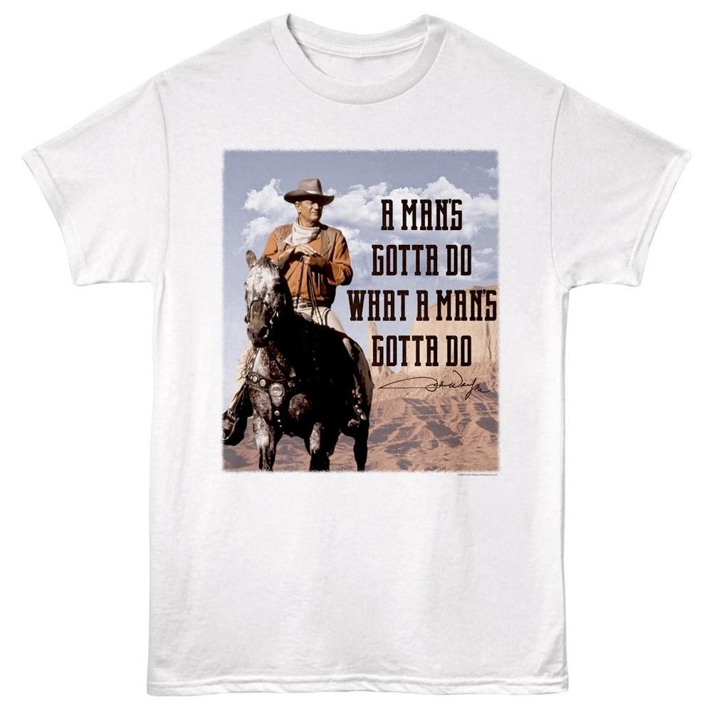 John Wayne Signature Cowboy Men T Shirt L