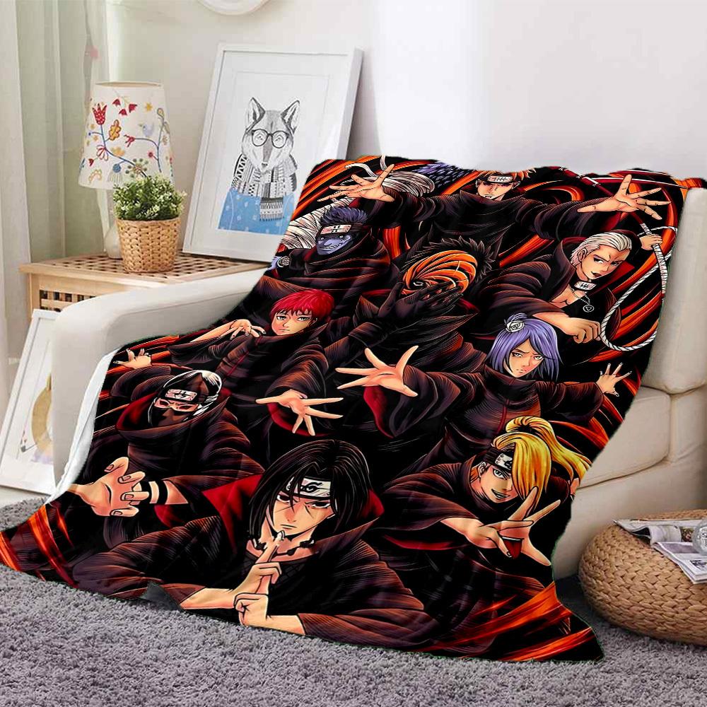 1PC Naruto Characters Blanket Soft Warm All Season Throw for Sofa, Bed, Car, Office Vibrant Colorful Design, Durable & Cozy Gift
