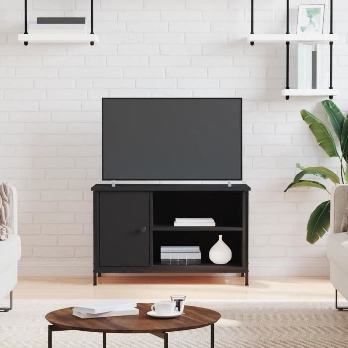 VidaXL Meuble TV Noir 80x40x50 cm Bois d'ingénierie 832768