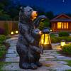 Solar Lights Solar Powered Bear Statue Decorative Lights Resin Figurine Statues Lamps for Garden Decor Lawn Yard Outside Home