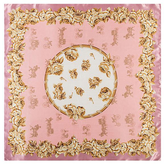 New Carriage Silk Scarf For Ladies Floral Print Hijab Shawl Brand Scarf Foulard Square Head Scarves Wraps For Women Bandana