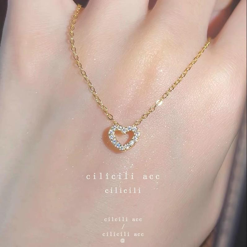 

Многослойное ожерелье из цветных кристаллов в форме сердца с бусинами - Минималистичный чокер для женщин