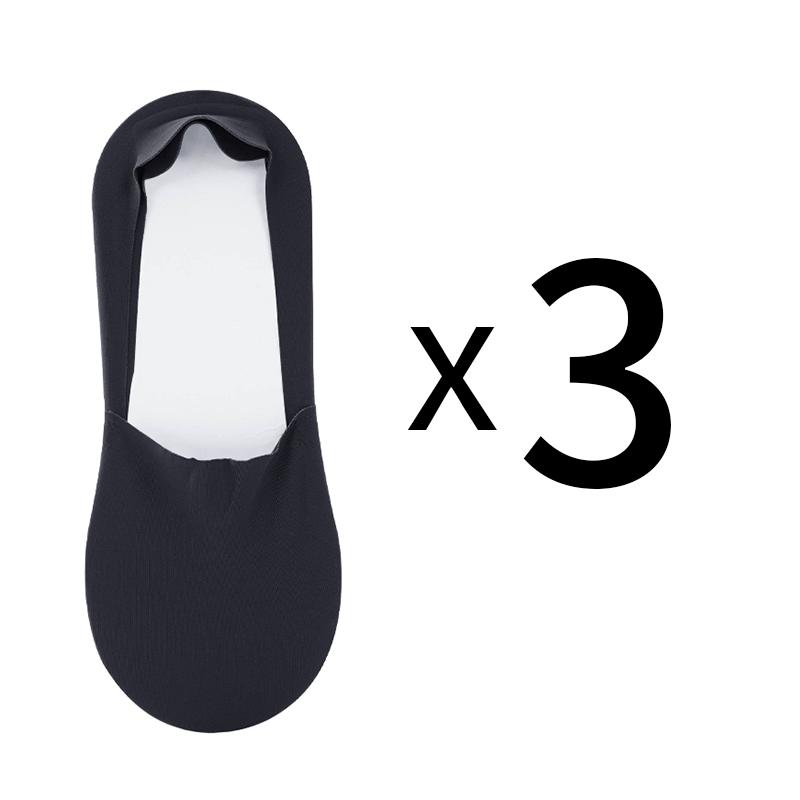 3 Pairs of Summer Breathable Invisible Boat Socks Non-slip Men's Ice Seamless Silicone Low Cut Short Invisible Socks