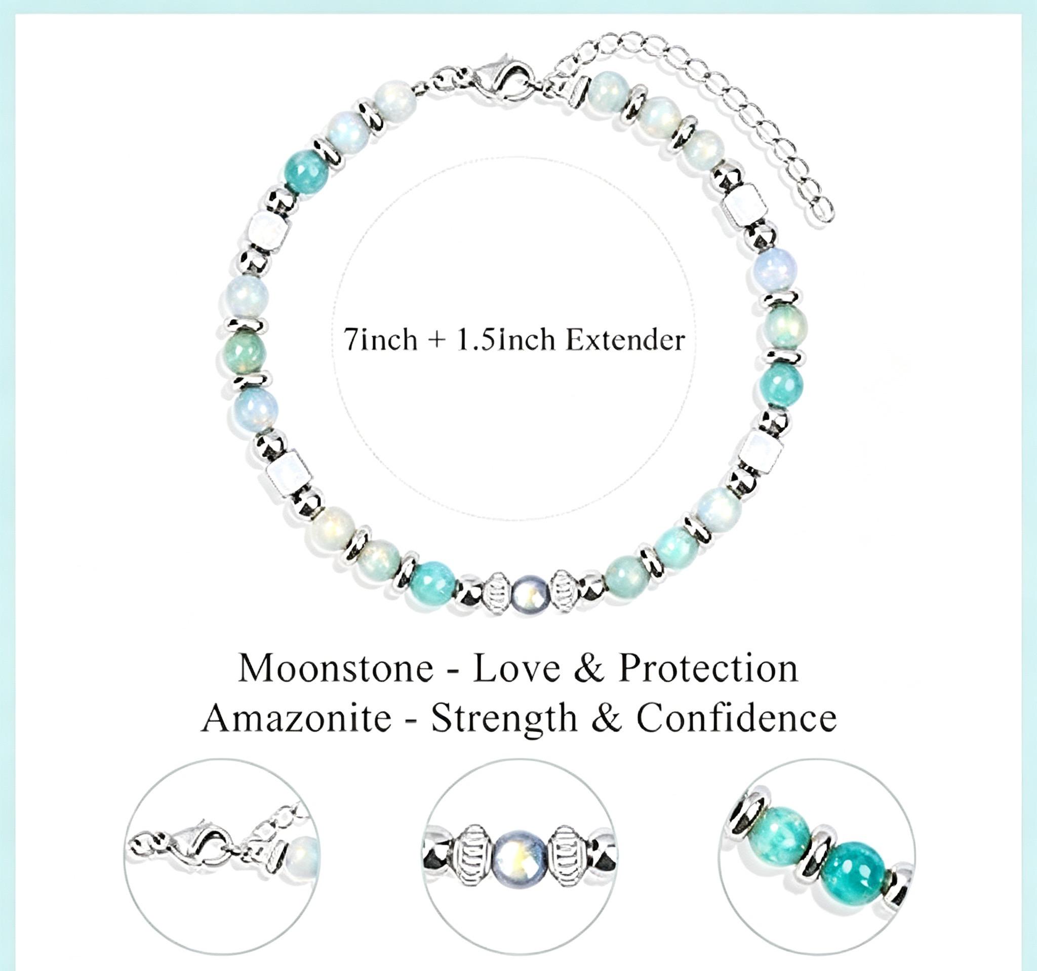 Colorful Imperial Jade Stainless Steel Beaded Bracelet 1pcs