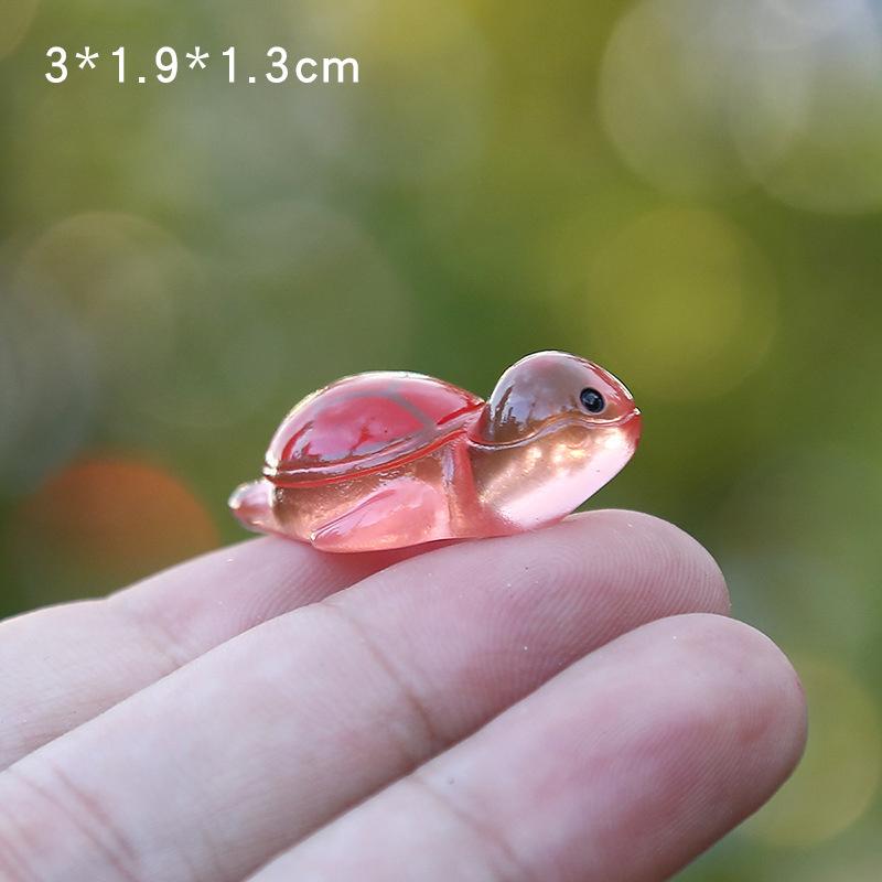 1 Stück Bunte Leuchtende Mini Schildkröte Mikro Landschaft Figur Ornament DIY Leuchtende Schildkröte Miniatur Statue Topfgarten Dekor