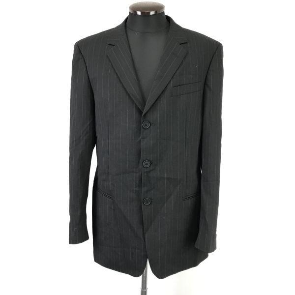 EMPORIO ARMANI Tailored Jacket Black Stripe Size 50 (Men’s L) Japan Official(USED)