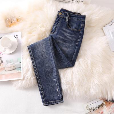 DIMANAF 2025 Jeans da Donna Taglie Forti Pantaloni Lisci Denim Strappato Donna Elastici Base Blu Vita Alta Pantaloni Moda Oversize 4XL 5XL