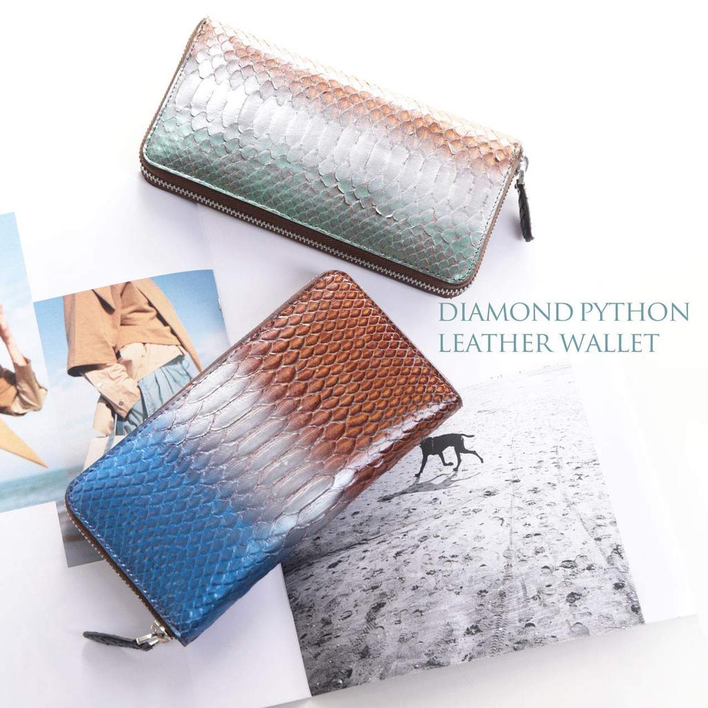Sankyo Shokai Long Genuine Python for Men and Gold Black Gold Wallet, Leather, Women Hardware,