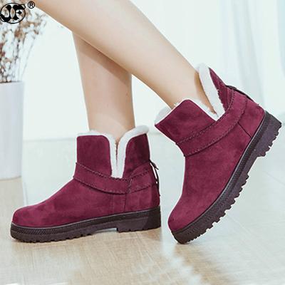 Móda 2019 Dámské boty Teplé zimní dámské boty Plus size Dámské kotníkové boty z umělého semiše Pro ženu Botas Mujer Plyšové dámské sněhule