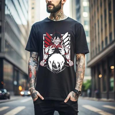 100% bavlna TOPY UNISEX TRIČKA PÁNSKÁ DÁMSKÁ Unisex Attack On Titan 4. série Eren Tatakae, AoT Anime, Tričko Eren Yeager 174