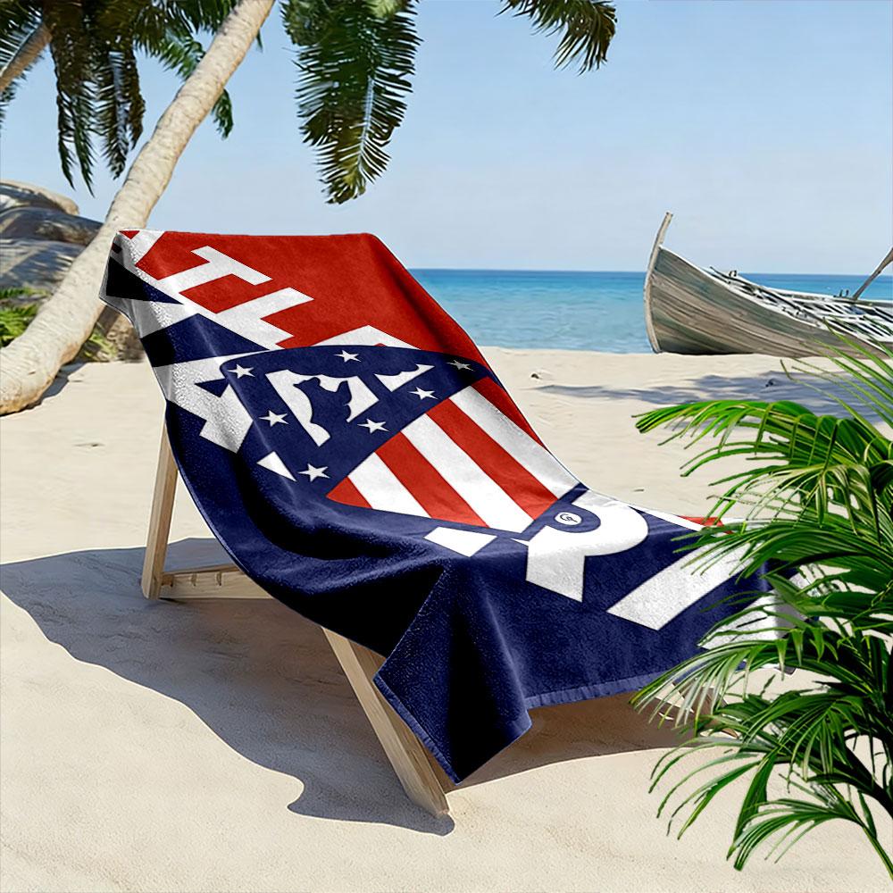 Atletico Madrid Team Logo Beach Towel Quick-drying for Travel Outdoor Sports Jogging Beach and Swimming
