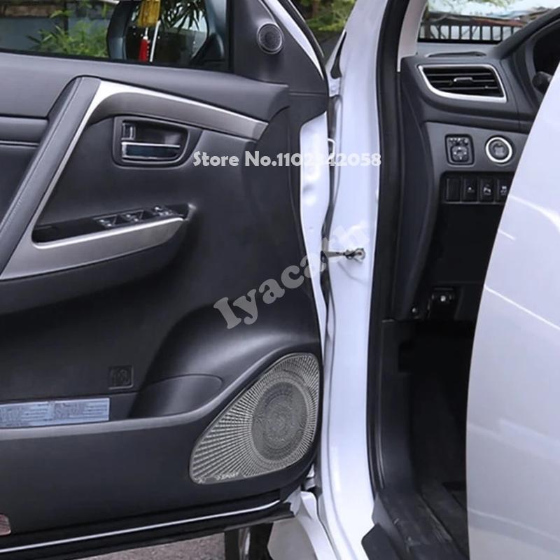 For Mitsubishi Pajero Sport Montero Sport - Door Loudspeaker A Plillar Sound Speaker Cover Sticker Interior Accessories